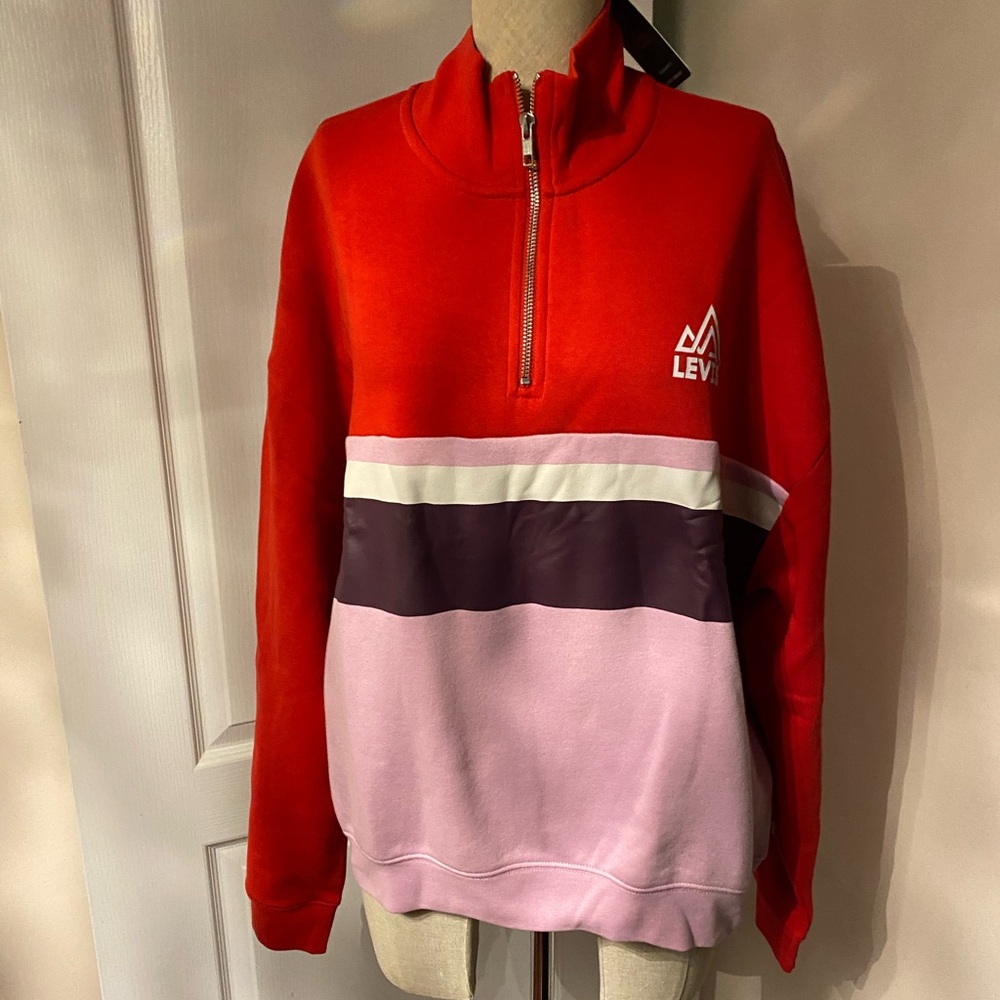 Large Brand new Levi’s Red and Pink Cotton Blend Garment